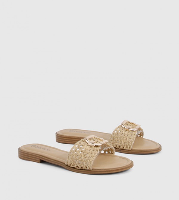 Crochet Buckle Flat Sandals