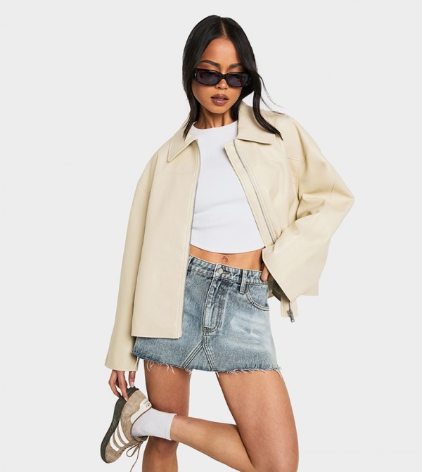 Faux Leather Zip Jacket