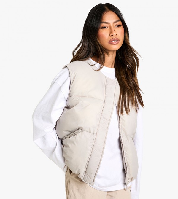 Bow Detail Puffer Gilet