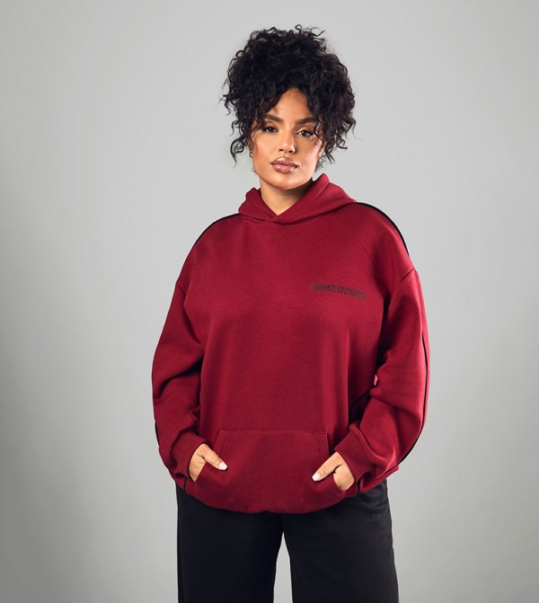 Curve Sport Striped Dsgn Hoodie