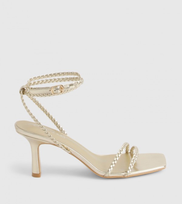 Braided Double Strap Flat Heel Sandals