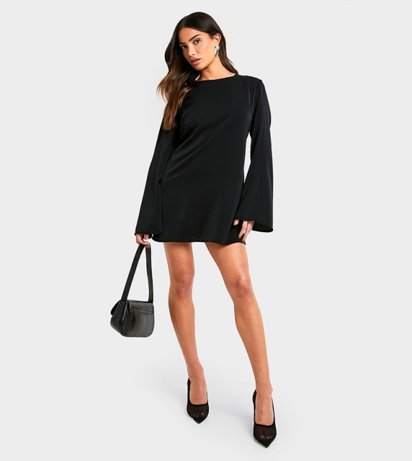 Petite Bow Detail Open Back Mini Dress