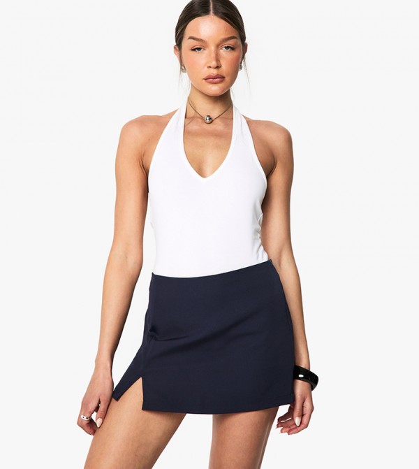 Split Hem Mini Skort