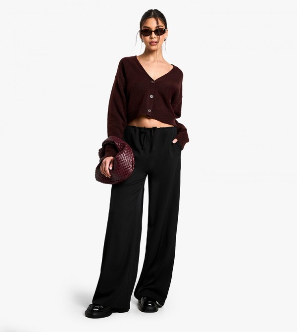Drawstring Waistband Casual Woven Trousers