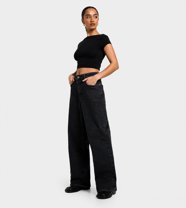 Petite High Waist Loose Fit Jeans