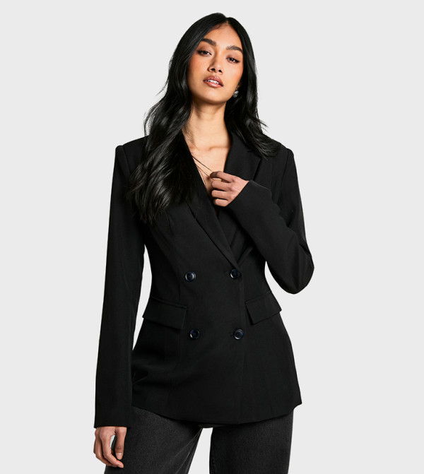 Woven Cinched Waist Blazer