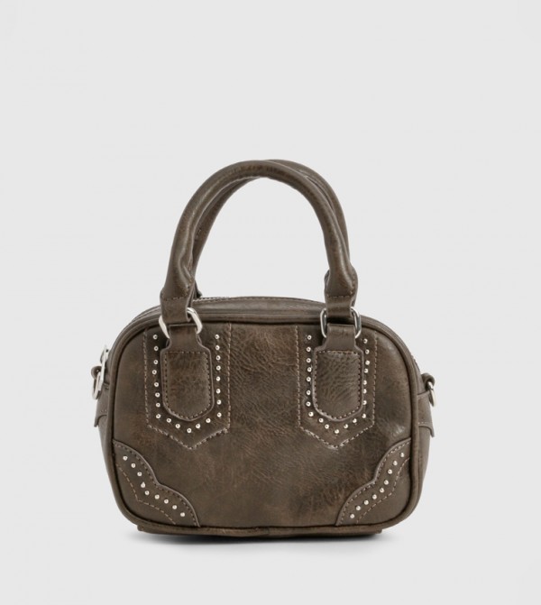 Distressed PU Studded Mini Bag