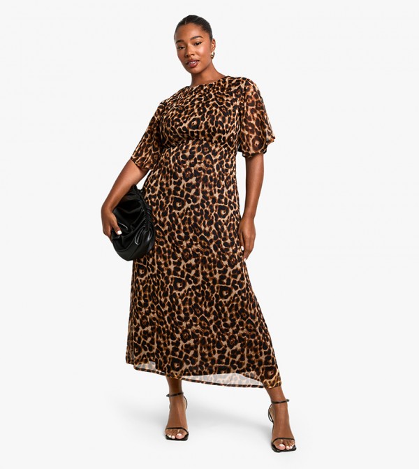 Curve Leopard Chiffon Midaxi Dress