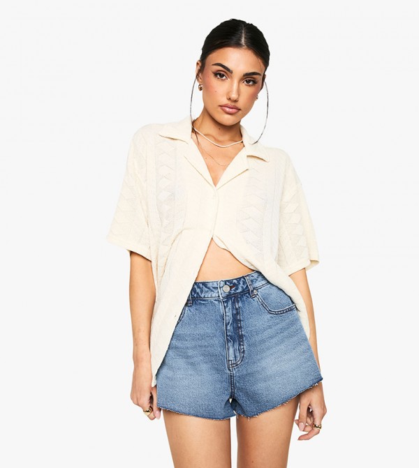 Raw Hem Denim Shorts
