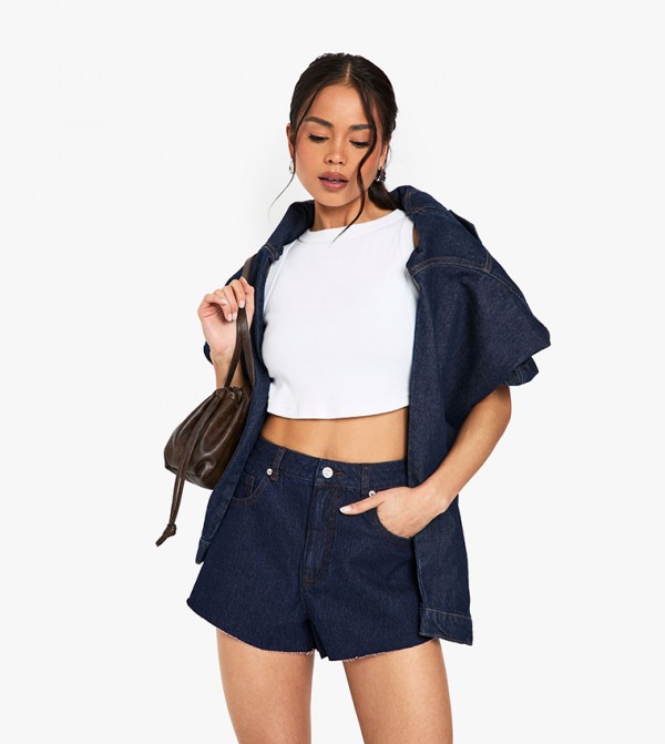 Raw Hem Denim Shorts