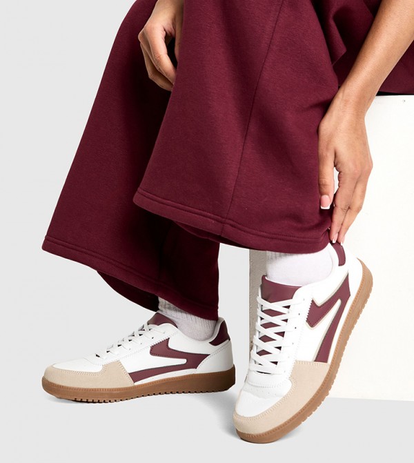 Color Block Gum Sole Trainer Sneakers