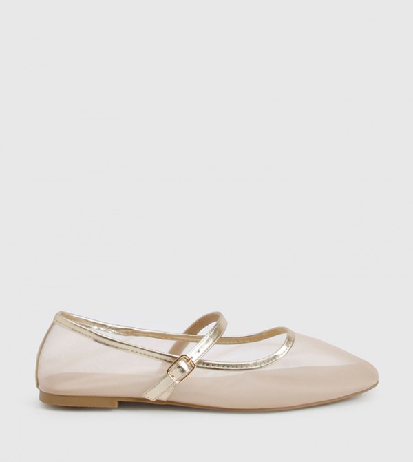 Almond Toe Mesh Mary Jane Shoes