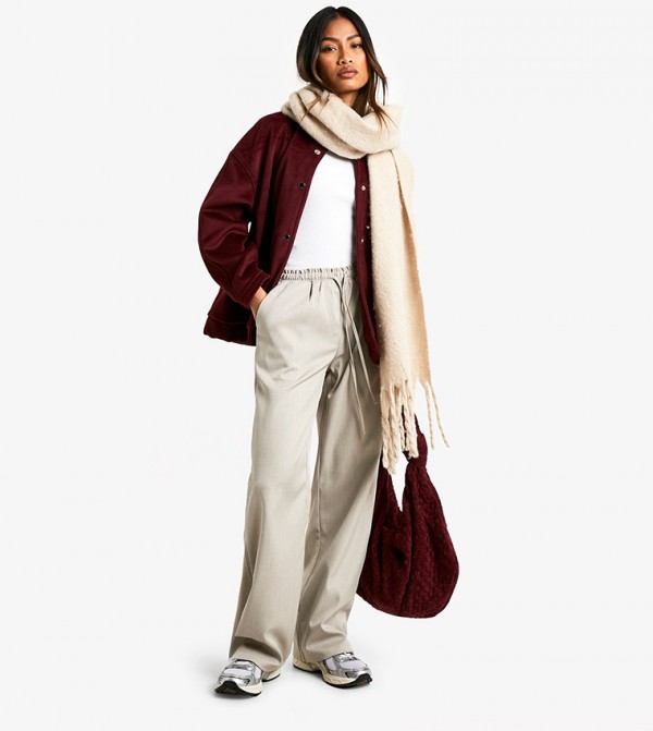 Drawstring High Waist Trousers