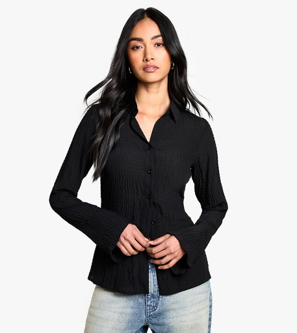 Textured Long Sleeves Shirt
