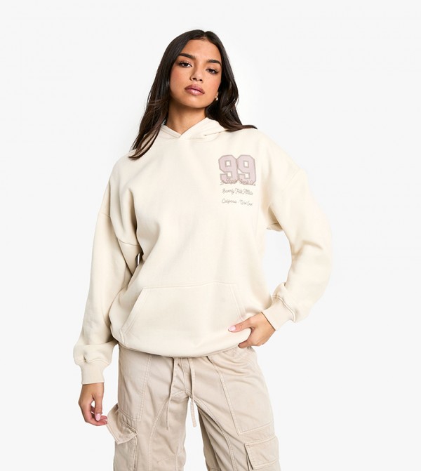 99 Chest Slogan Oversized Hoodie