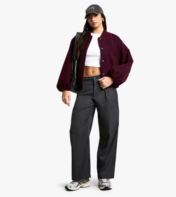 Distressed Waist Detail Low Rise Trousers