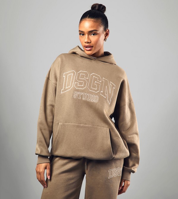 Design Collegiate Embroidered Oversized Hoodie
