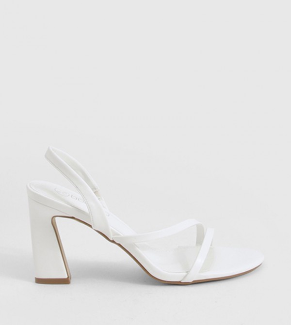 Asymmetric Flared Heel Sandals