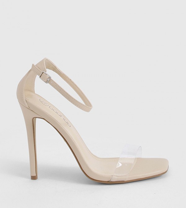 Clear 2 Part Heel Sandals