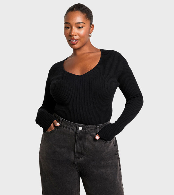 توب مرن محبوك للمقاسات الكبيرة 