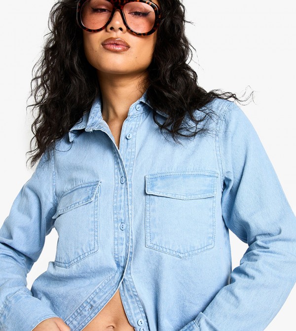Chambray Long Sleeves Denim Shirt