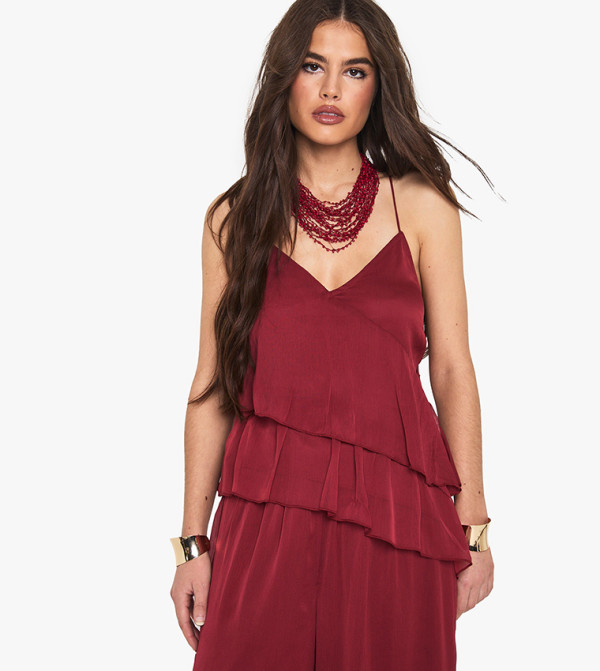 Chiffon Double Hem Floaty Cami Top