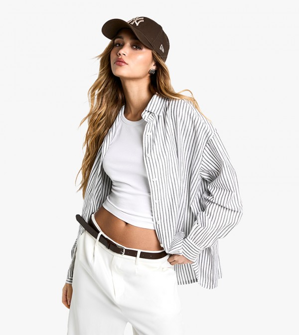 Pinstriped Oversized Shirt