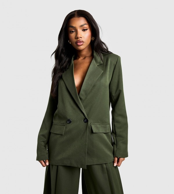Marl Long Sleeves Oversized Blazer