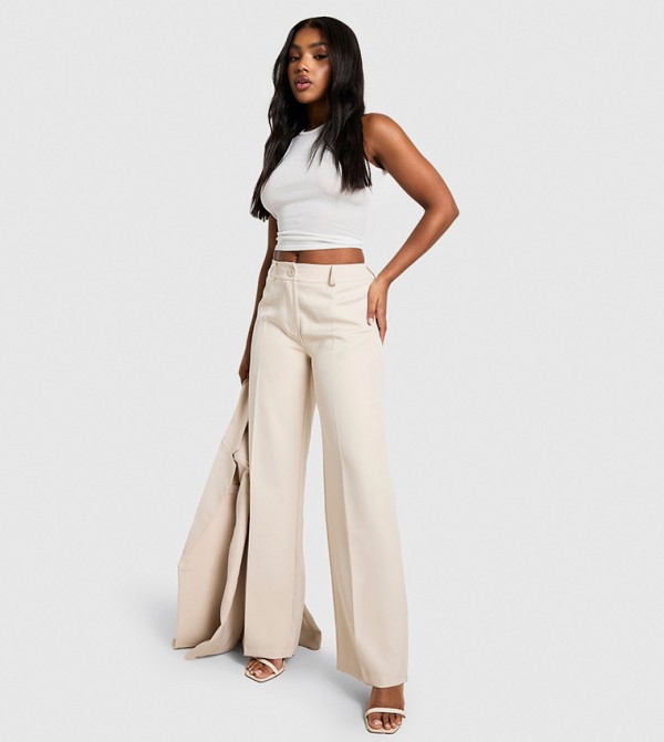 High Waist Straight Fit Trousers