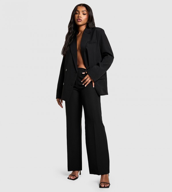 High Waist Straight Fit Trousers