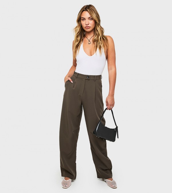 High Waist Barrel Fit Trousers