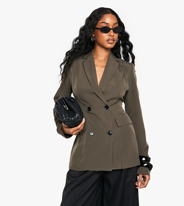 Woven Tailored Cinched Blazer