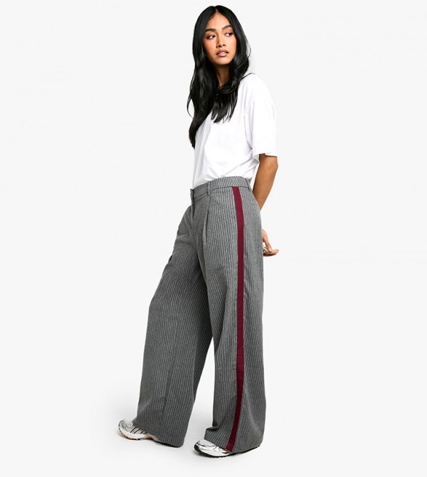 Side Stripe Detail Wide Leg Sweatpants