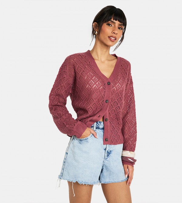 Crochet Slouchy Knitted Cardigan