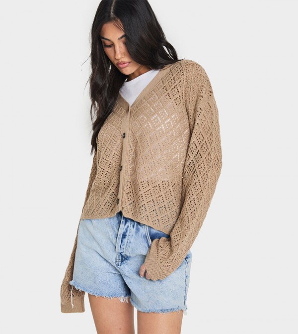Crochet Slouchy Knitted Cardigan