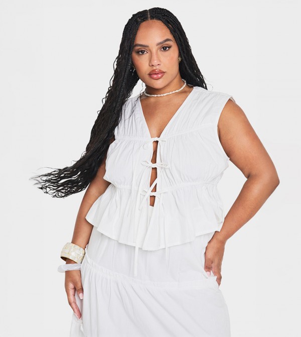 Curve Tie Front Waistcoat