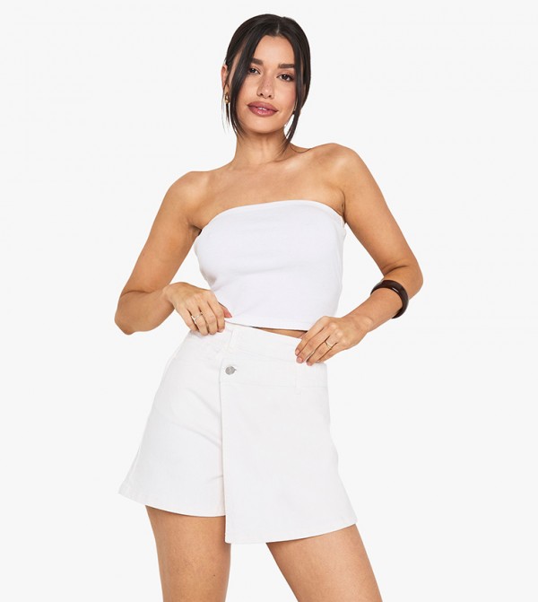 Tall High Waist Denim Skort