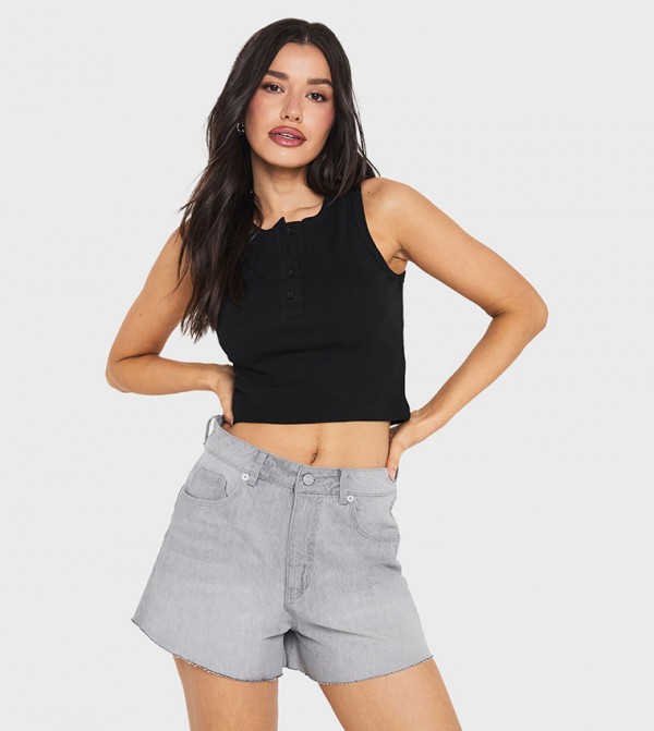 Tall Raw Hem Denim Shorts