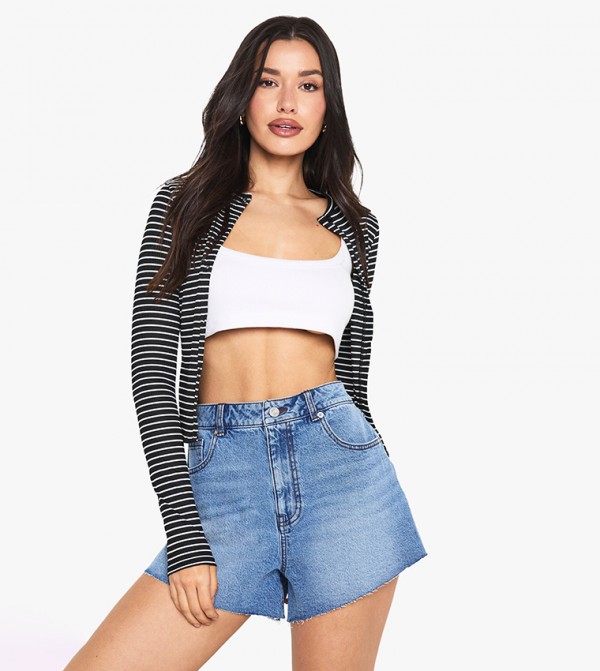 Tall Raw Hem Denim Shorts