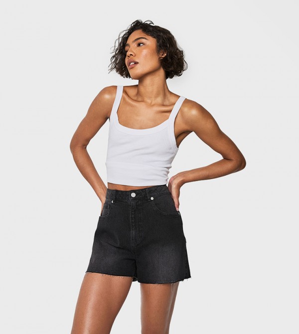 Tall High Waist Denim Shorts