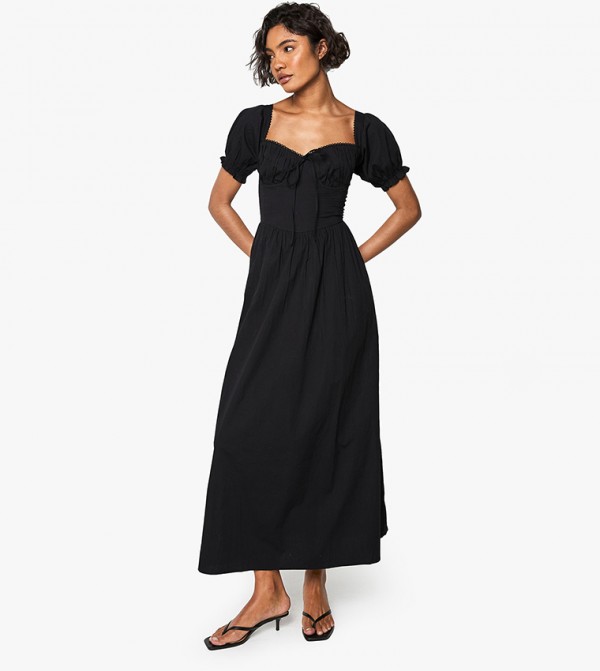 Tall Short Sleeves Milkmaid Midaxi Dress