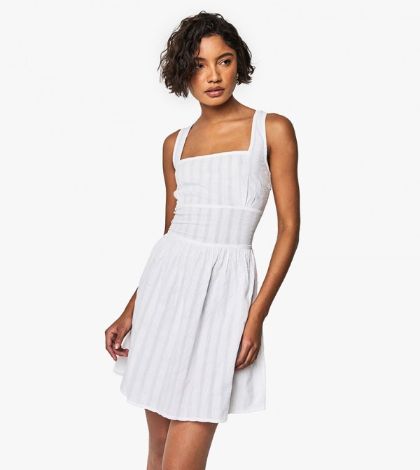 Tall Striped Seersucker Mini Dress
