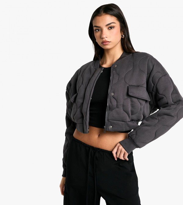 Onion Quilt Crop Bomber Jacket