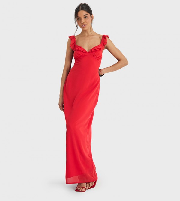 Chiffon Strappy Maxi Dress
