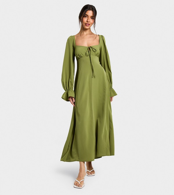 Textured Milkmaid Maxi Dress
