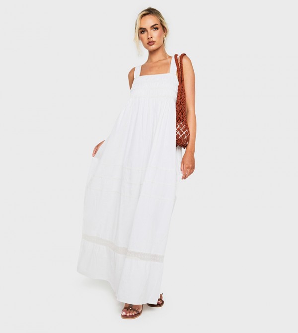 Ruched Strappy Maxi Dress