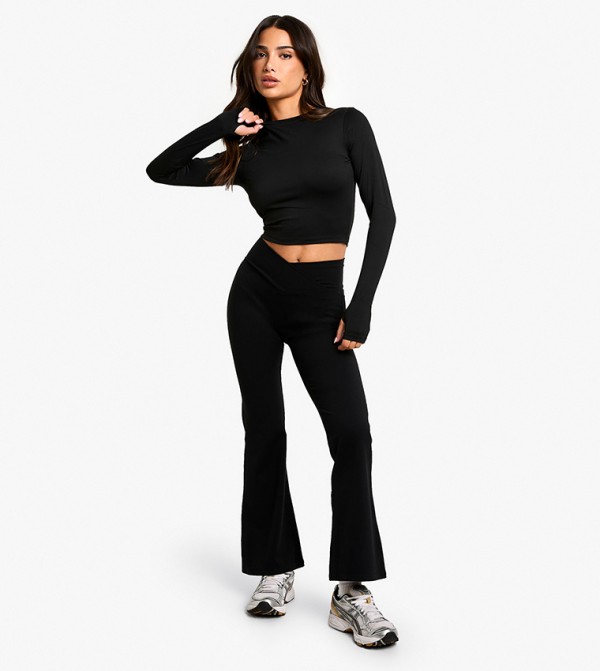 Petite Wrap High Waist Premium Active Flared Leggings