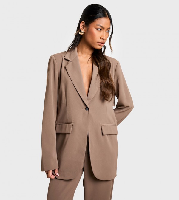 Woven Open Back Tailored Blazer