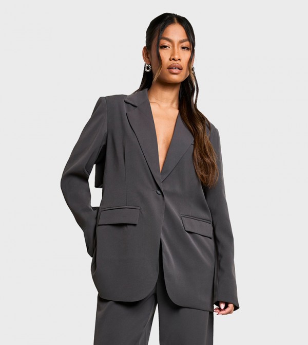 Woven Open Back Tailored Blazer