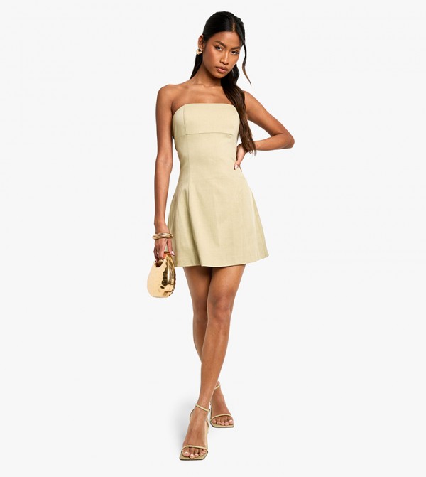 Structured Bandeau Tailored Mini Dress